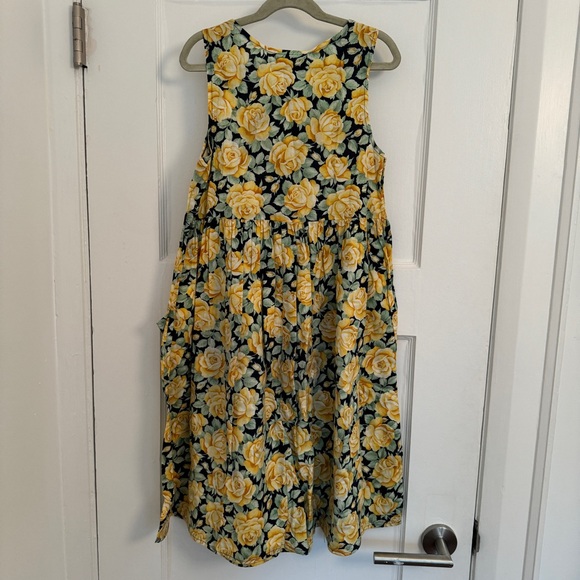 Vintage 90’s kids dress: yellow roses - Picture 2 of 4